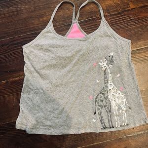 La vie en rose giraffe tank top with built in bra